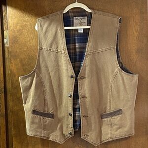 WRANGLER  OUTERWEAR MENS BROWN VINTAGE BLANKET LINED WORK VEST SZ XXL